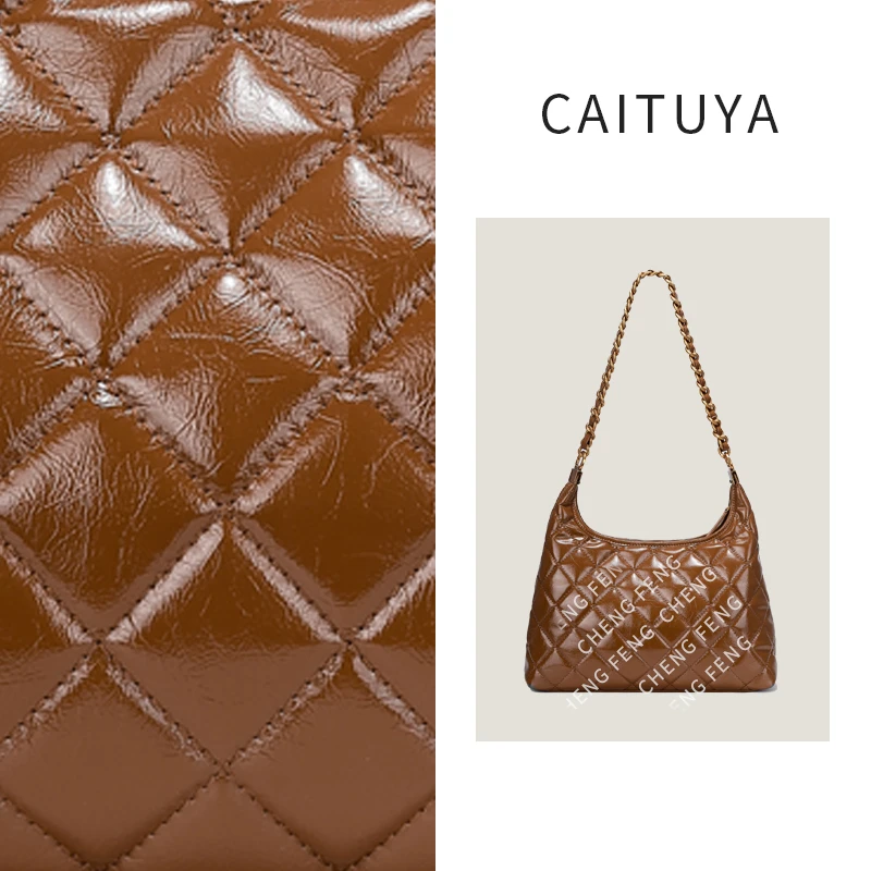 【CHENGFENG定制】2024秋冬新品大容量百搭腋下包包X1001棕色