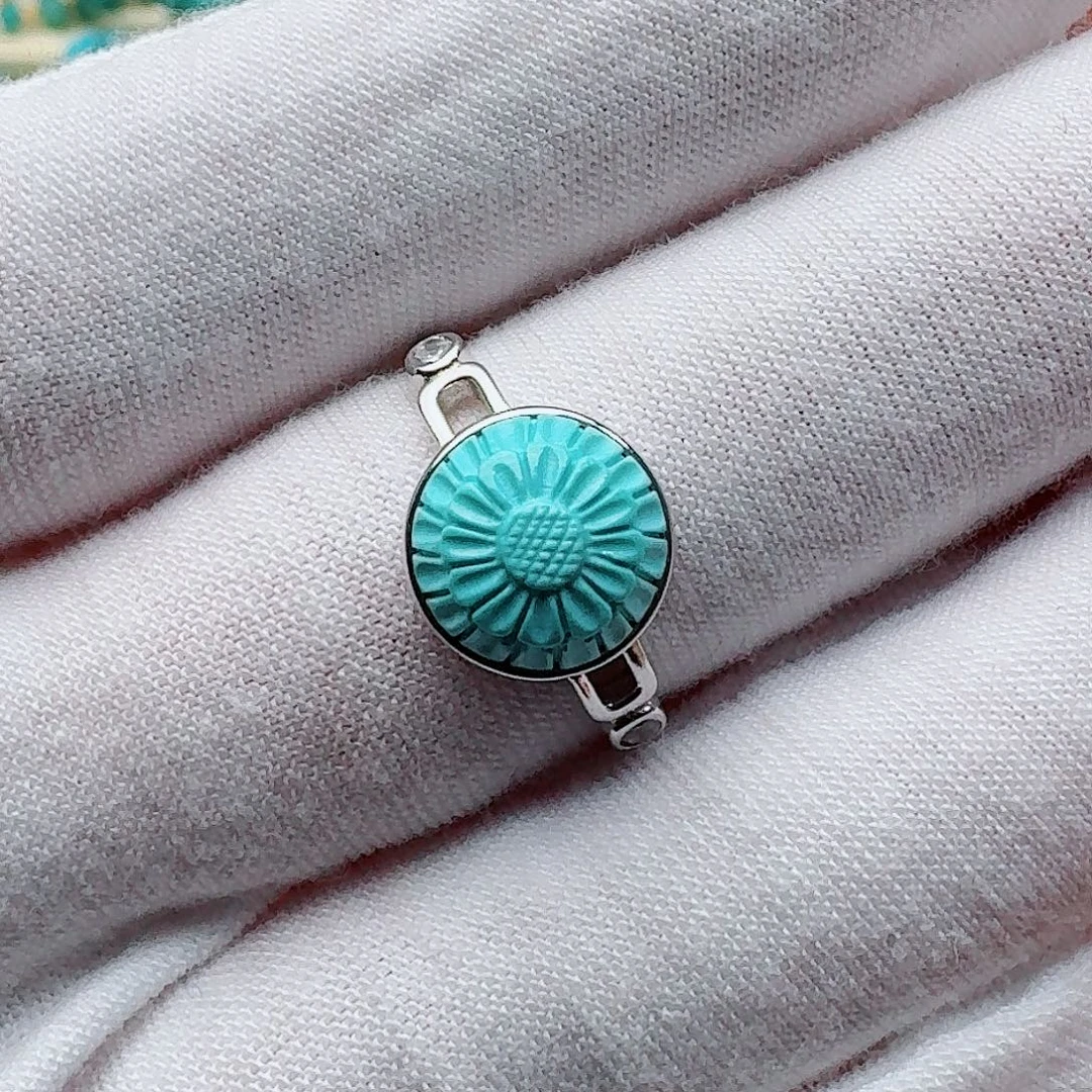 绿松石银S925镶嵌戒指