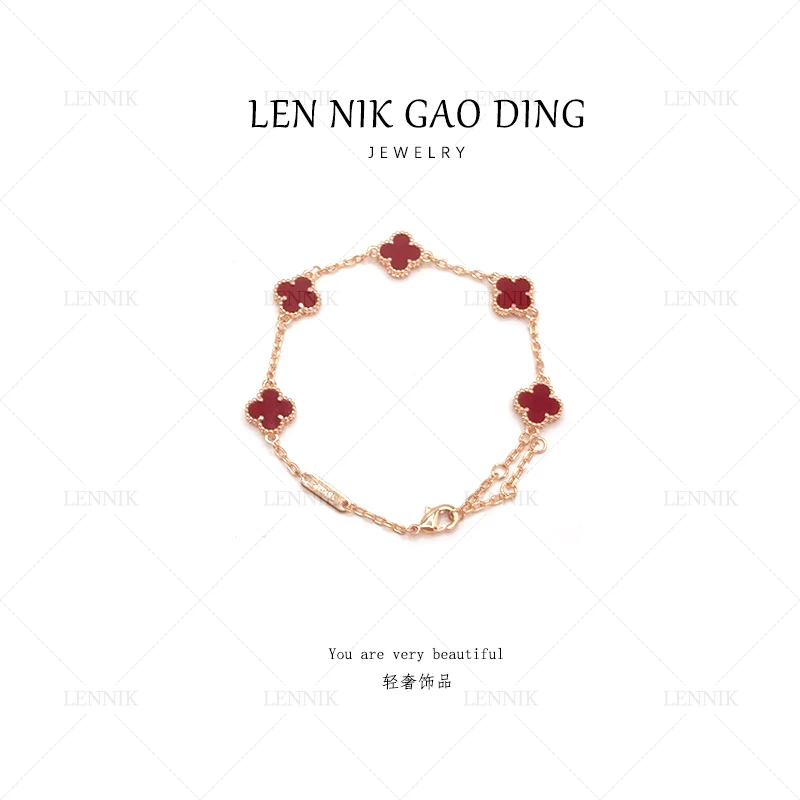 lennik/lennik夏季百搭精致设计师全红小花手链