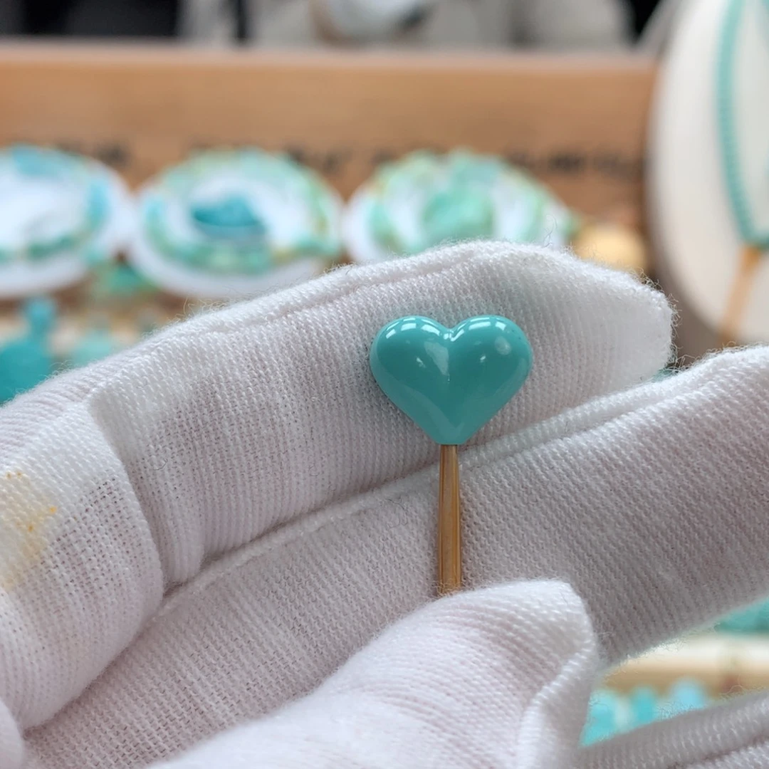 绿松石未镶嵌绿松石爱心配饰