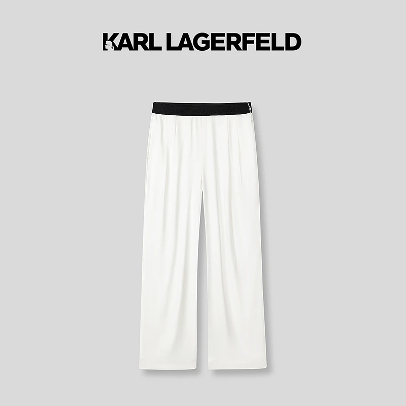 【小熊专属】KARLLAGERFELD夏季新款白色阔腿裤老佛爷M22E1022