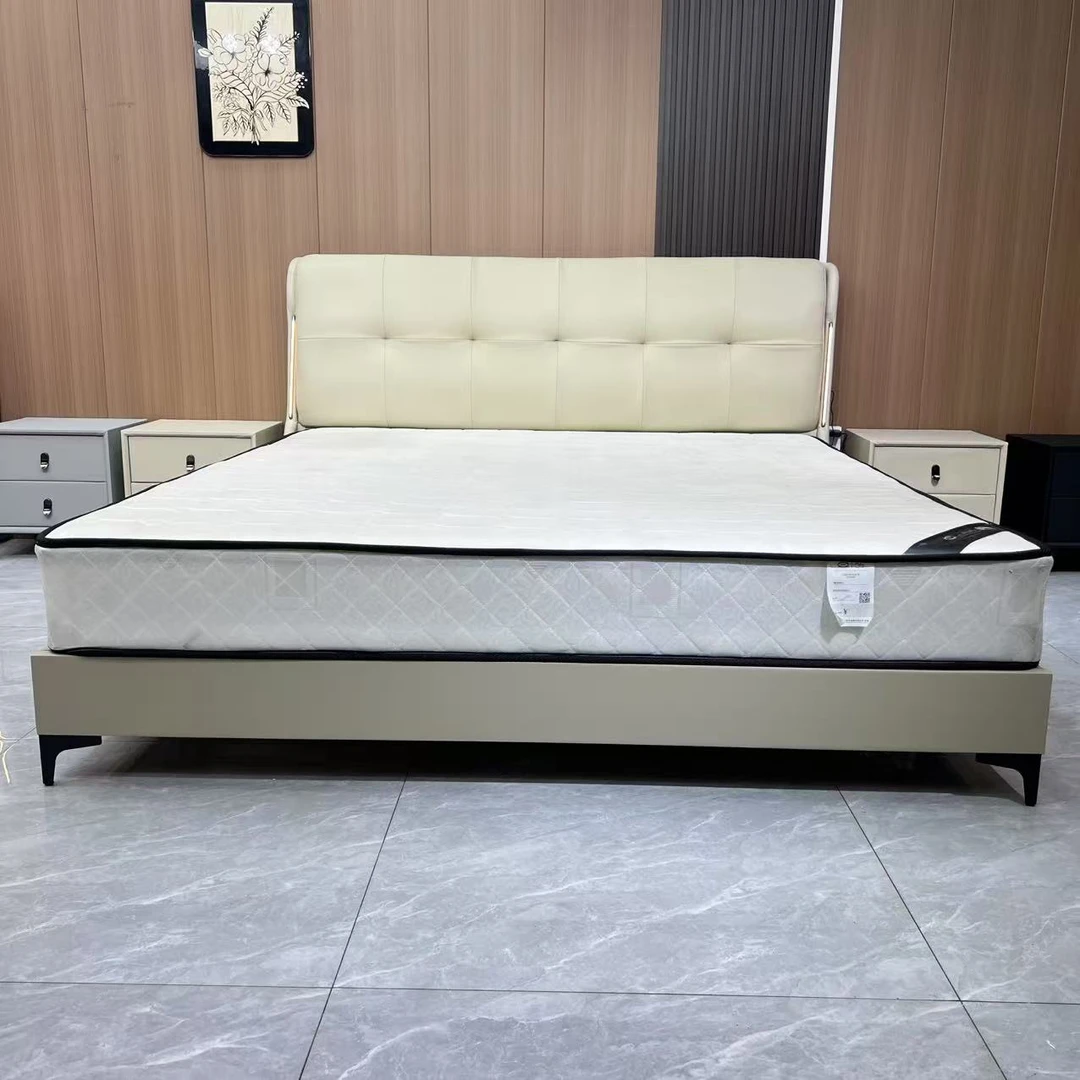 美人鱼款#轻奢皮床主卧室双人床简约软包床现代简约大床儿童床