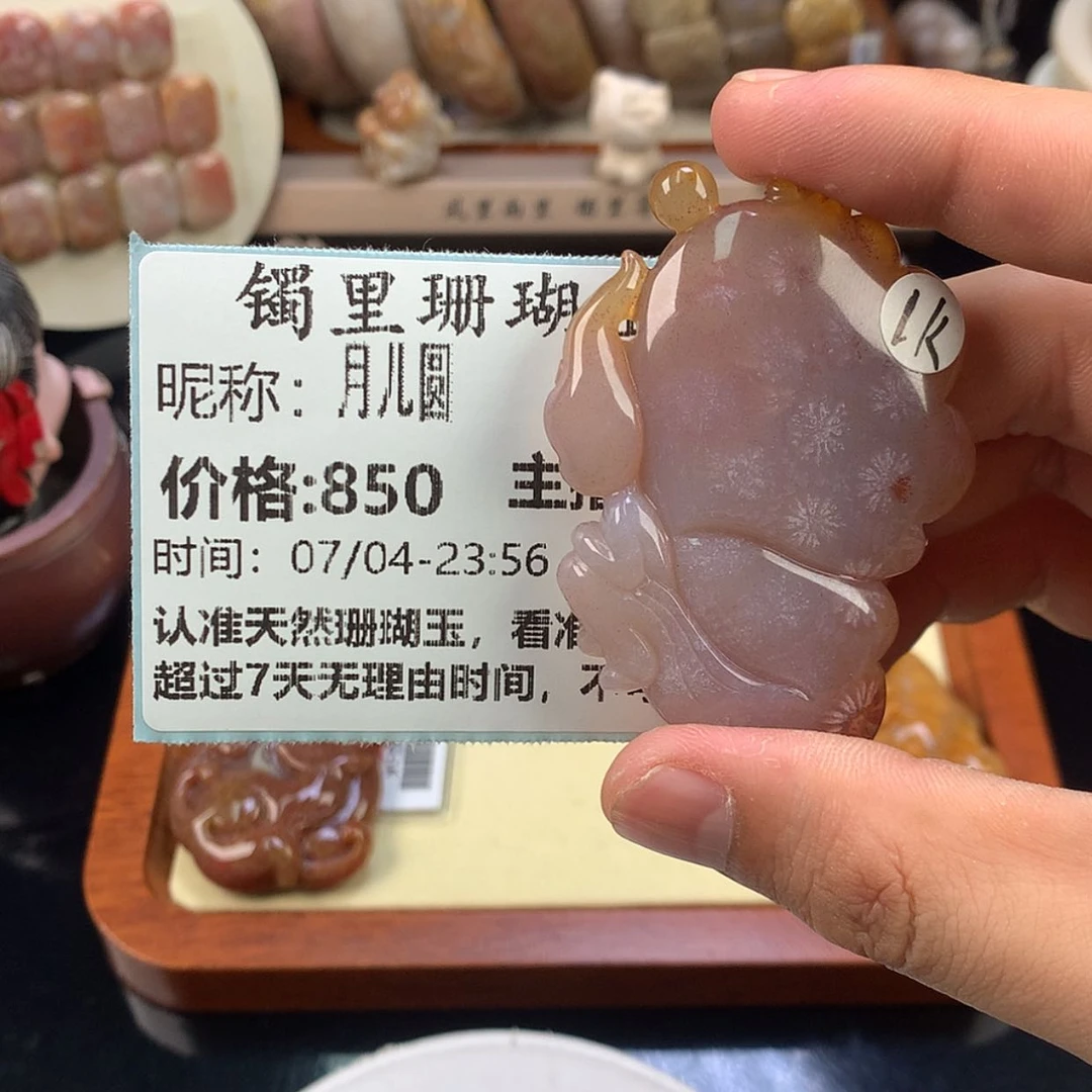 【闪购商品】硅化珊瑚（珊瑚玉）未镶嵌颈饰月*圆