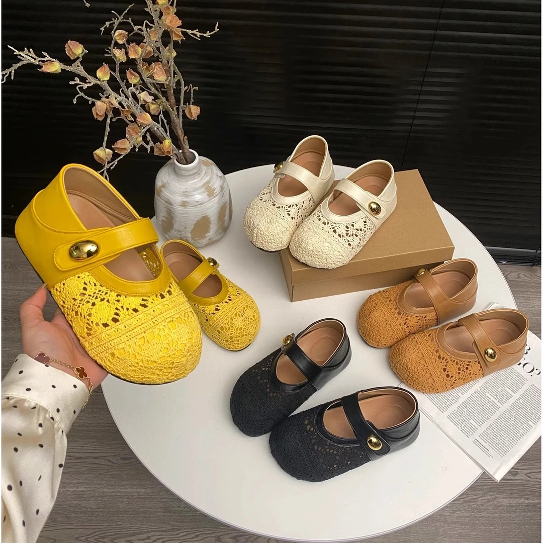 【万达撤柜】两穿新款包头半拖女外穿2025夏季凉鞋镂空玛丽珍鞋子