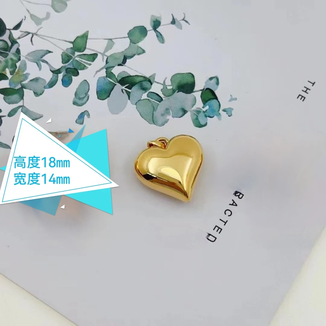 吊坠足银 【黄色桃心吊坠】不带项链