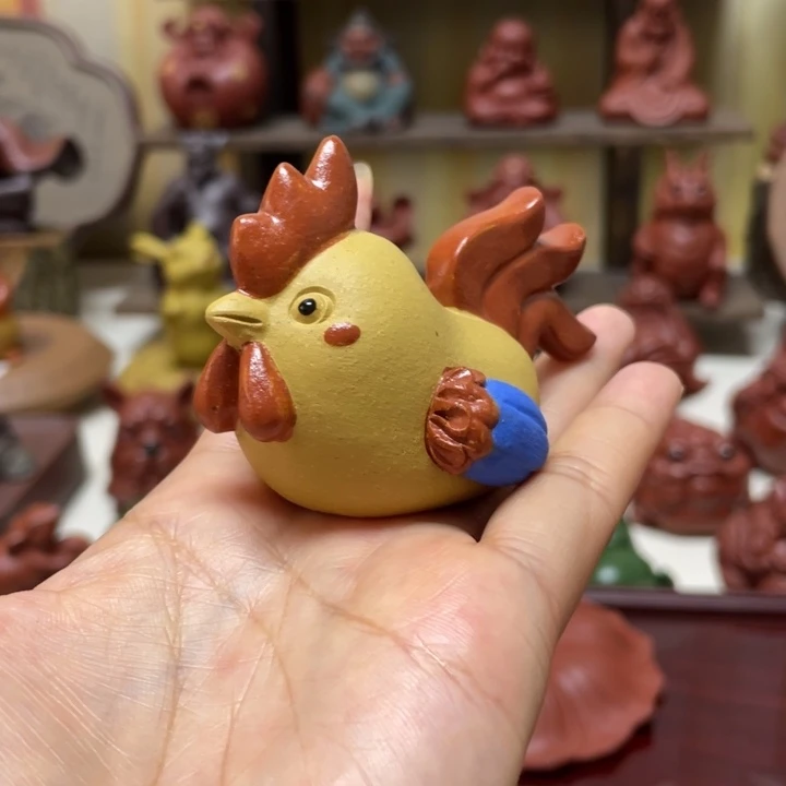 茶宠紫砂茶宠七彩鸡