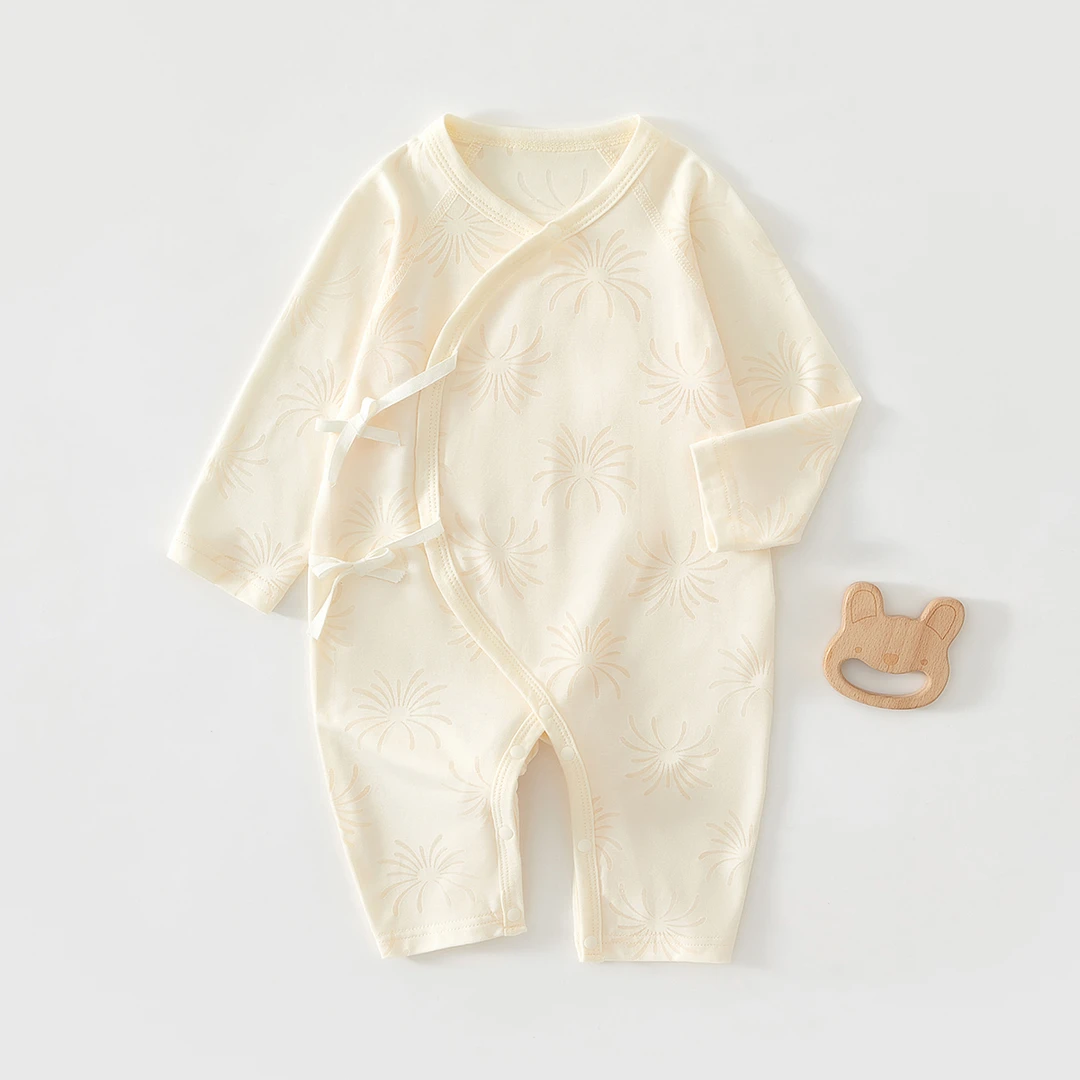 夏季新款婴儿衣服宝宝空调服蝴蝶衣长袖新生儿无骨a类连体衣