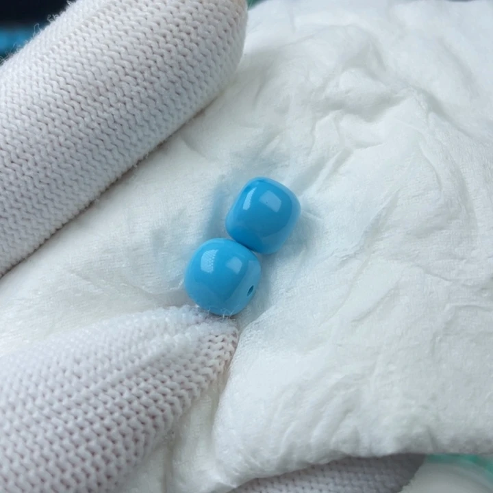 高瓷蓝8mm老型一对