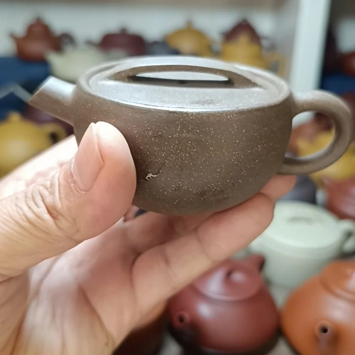 紫砂茶盘原矿青灰段一片瓦140cc半手工