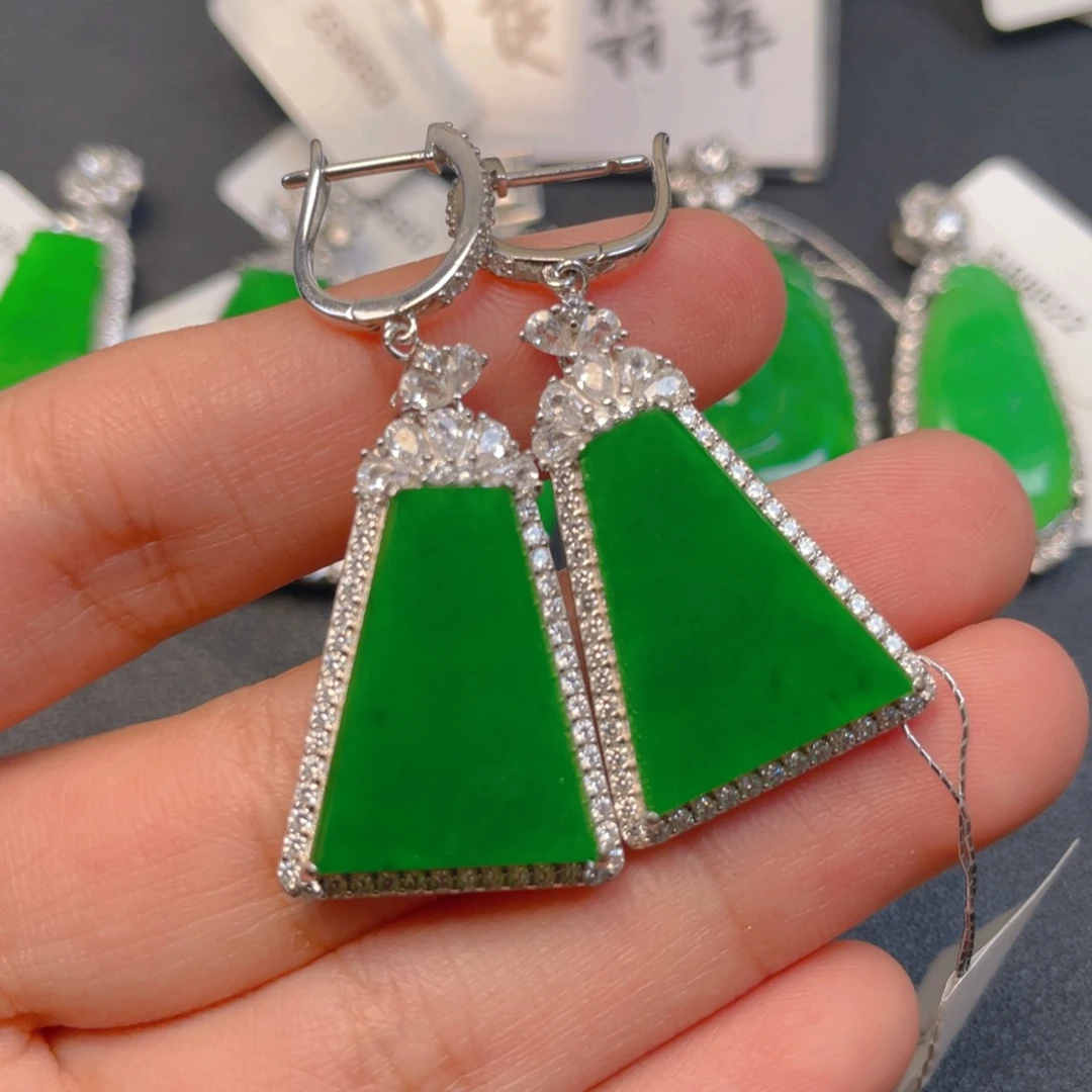 翡翠银S925镶嵌吊坠(不含链)