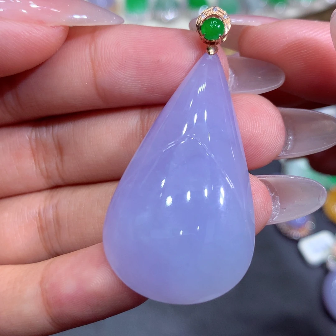 翡翠吊坠(赠链)18K金镶嵌