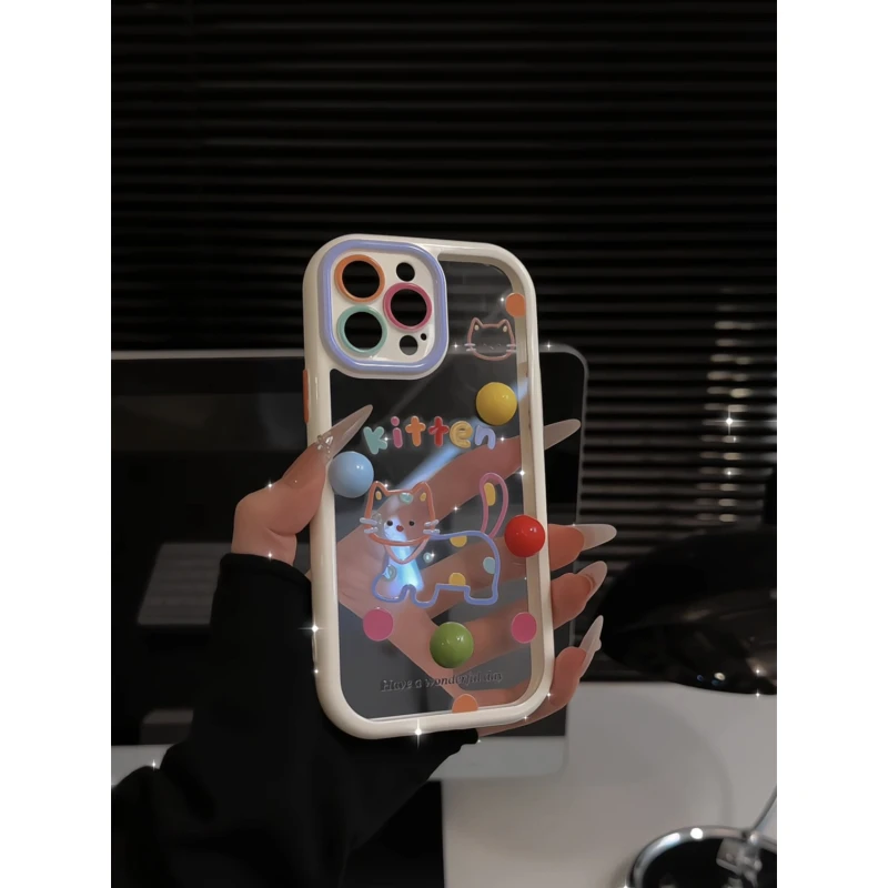 彩色猫咪适用苹果17pro手机壳16promax奶油华为p80荣耀oppo小米15