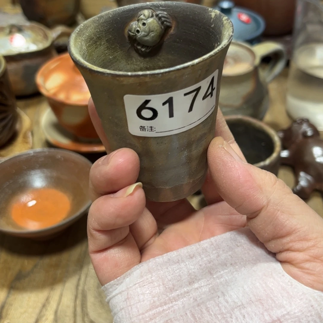 陶古备前茶杯茶宠茶勺