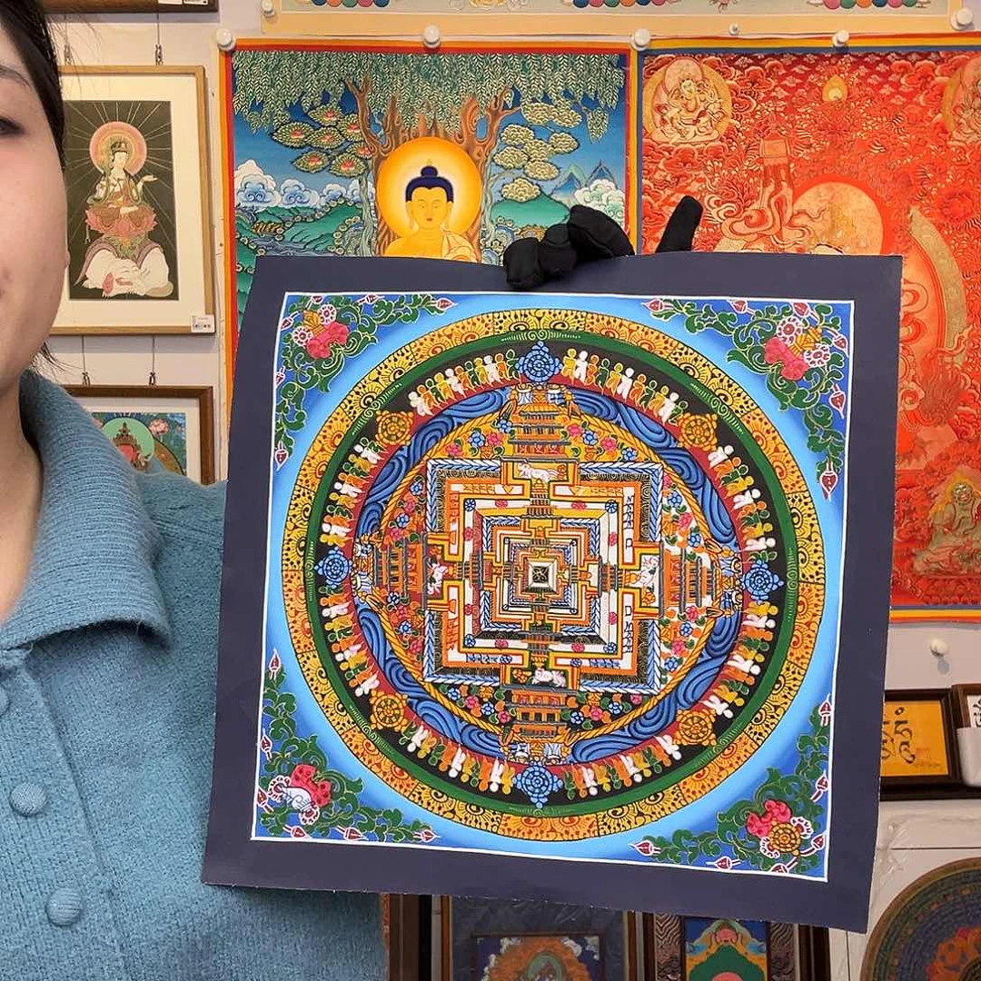 装裱画纯手绘唐卡27厘米左右坛城