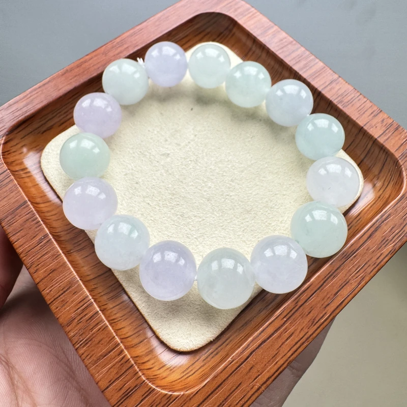 卡12.5mm左右-天然缅料A货马卡龙手串