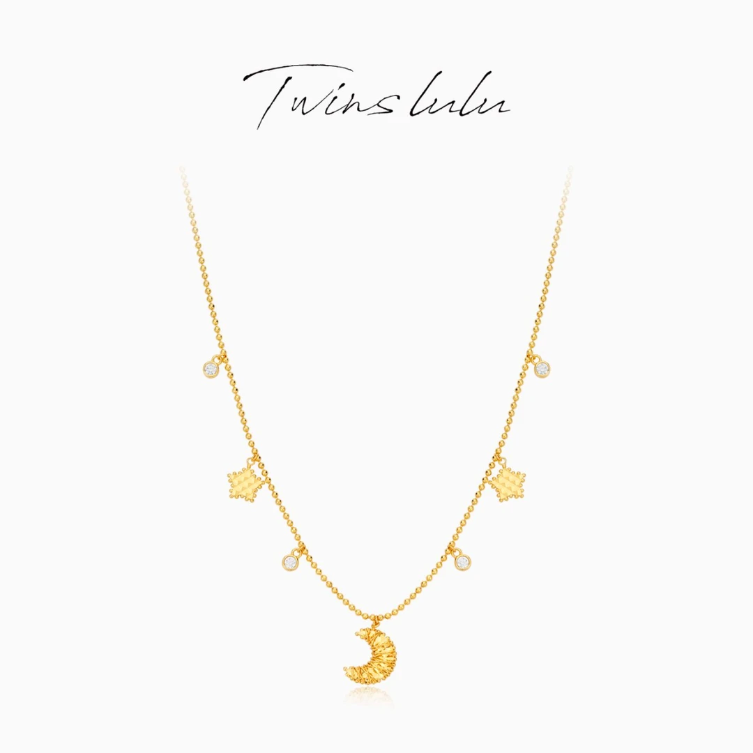 TWINS LULU【星月】 双十二小众高级感传统国风月亮形项链TSJ7803