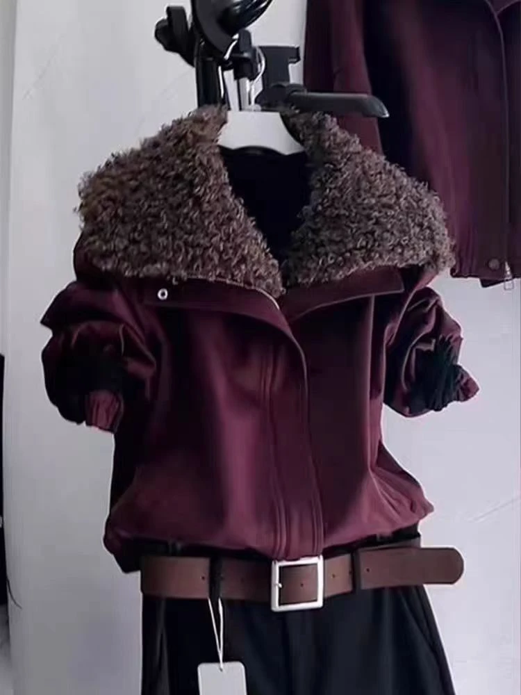 【直播专用】气质加绒加厚款女款短款加绒派克服
