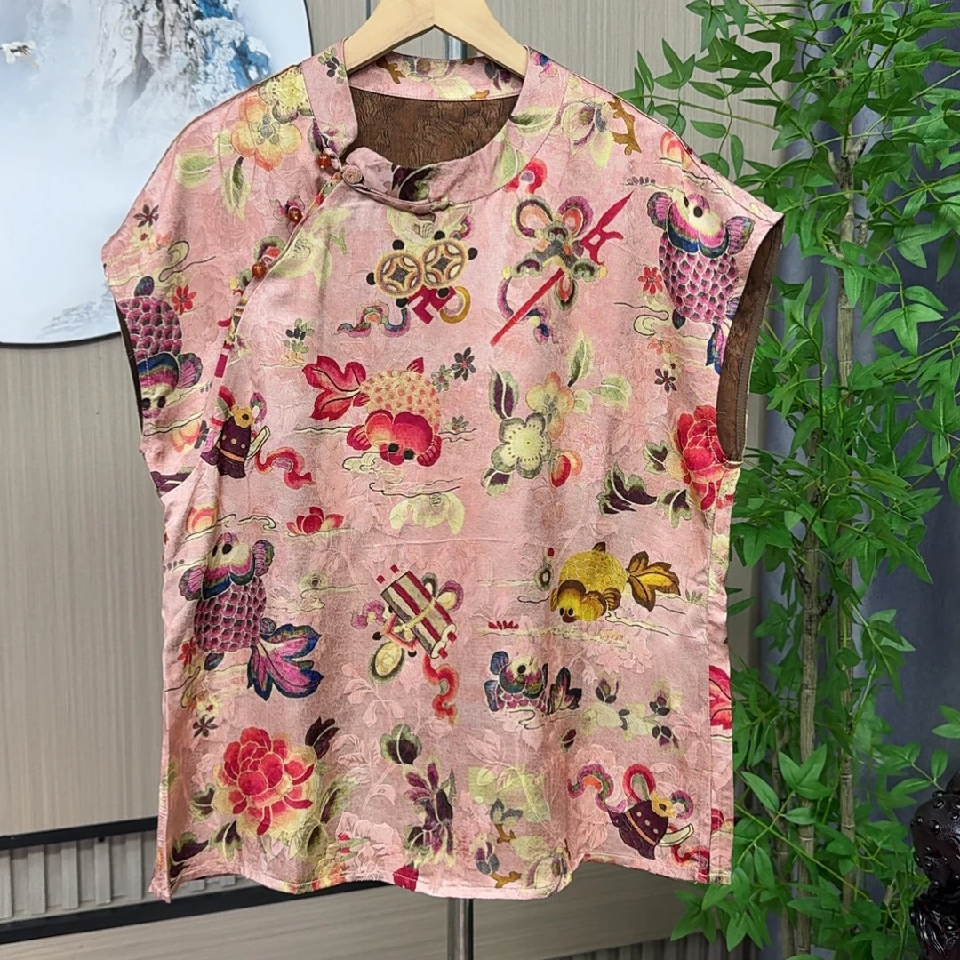 杭8516锦鲤飞袖显瘦宽松百搭夏季女上衣网红新中式