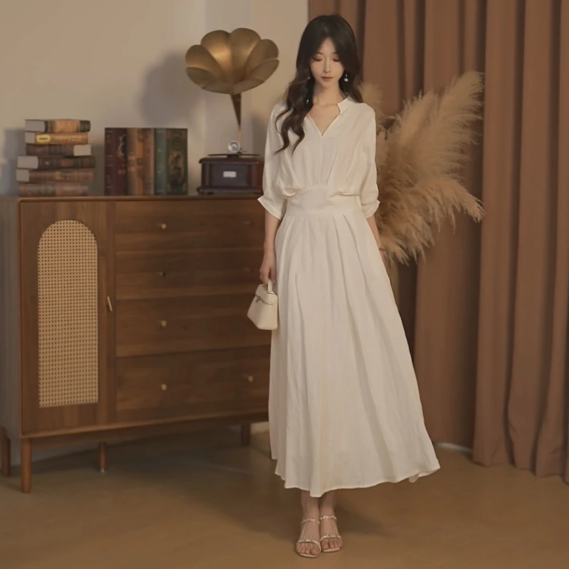 【大金】美式可可 夏季法式轻奢高腰气质高级感连衣裙-HZ767