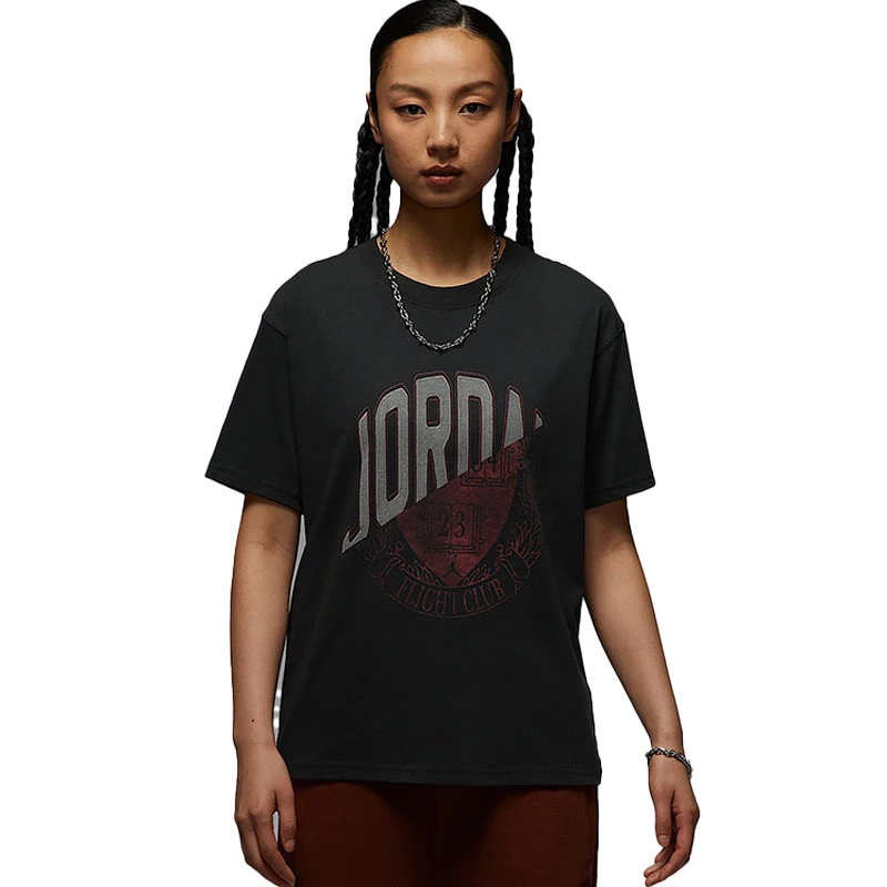 NIKE耐克女子AS W J SS GF GFX TEE HBR针织无领短T恤IB7035-045
