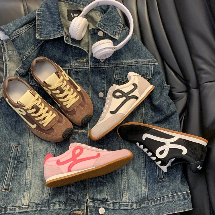 复古增高德训鞋百搭小众鞋子潮流低帮韩版时尚板鞋做旧潮鞋阿甘鞋