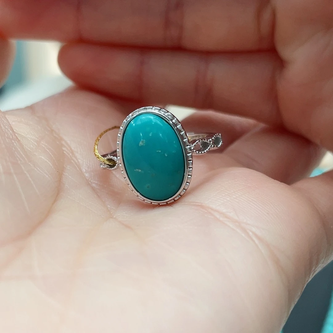 绿松石戒指银S925镶嵌