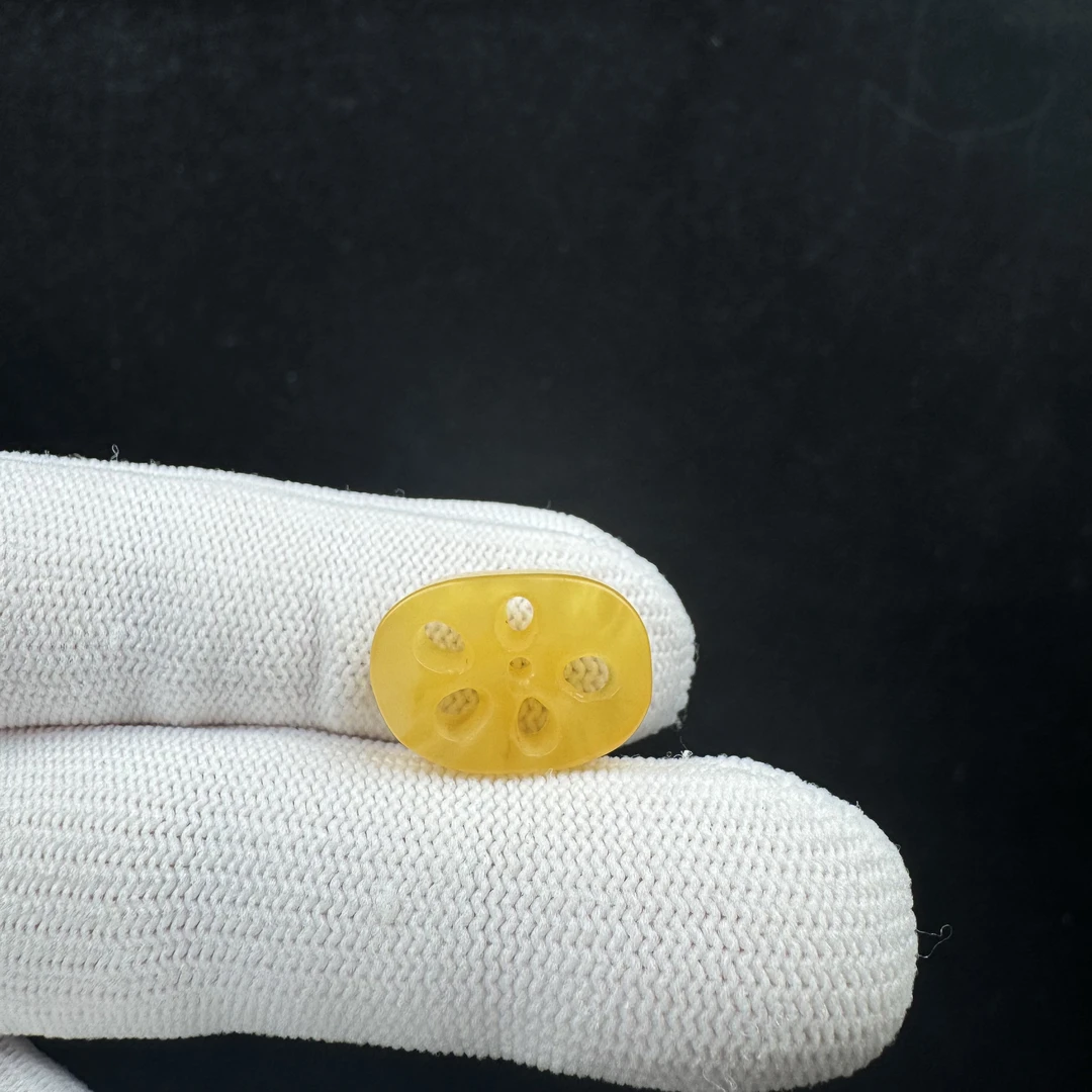 D5417【瑕疵】天然原矿蜜蜡 藕片12.9*18.3mm支持复检假一罚十