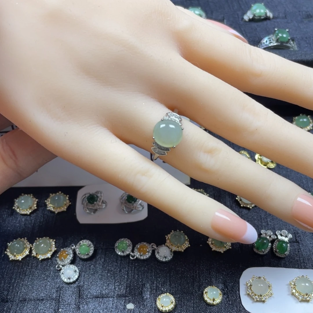 翡翠银S925镶嵌戒指