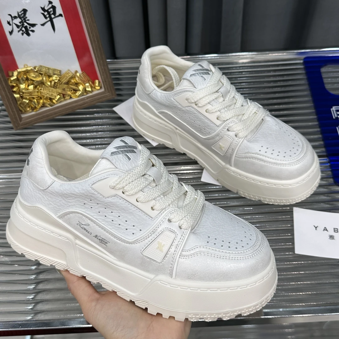 XAY2009春款单鞋厚底休闲珠光银小白鞋女鞋