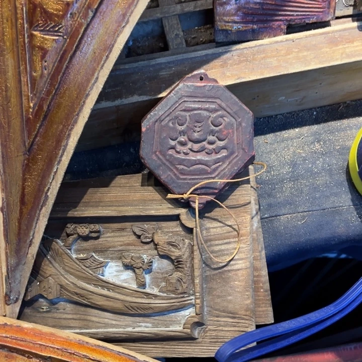 【闪购商品】香榧木凤**潮老木雕花板艺术一套