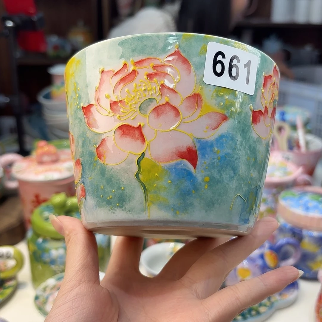 瓷片景德镇手绘高温釉下彩陶瓷茶具
