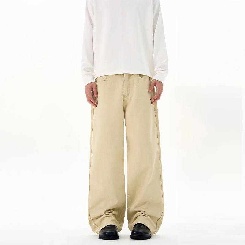 JMFOPE美式复古美拉德直筒琥珀流光休闲长裤简约基础纯色男女同款