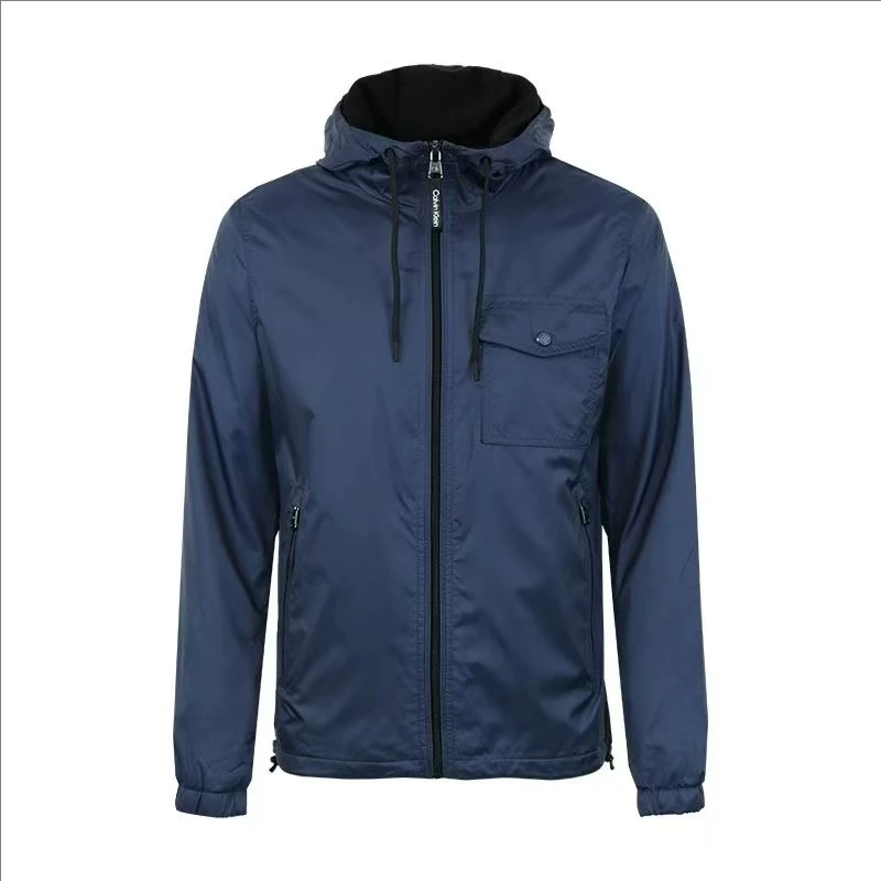 Calvin Klein/卡尔文·克莱恩 男士蓝色冲锋衣外套 纽约直邮XD4pl