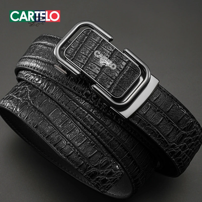卡帝乐正品皮带男士真皮高档鳄鱼纹2025新款腰带纯牛皮年轻人裤带