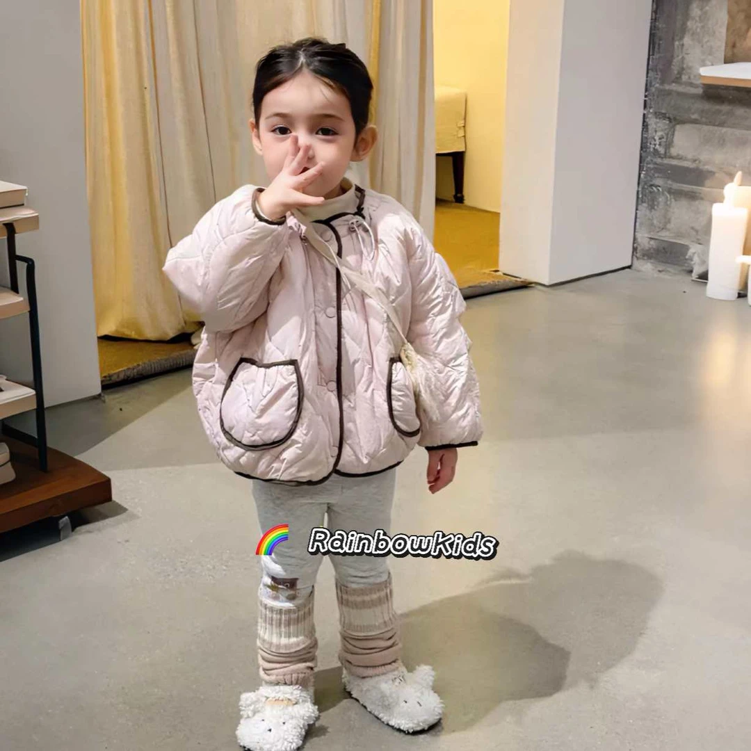 【彩虹家】2025深秋冬款女童棉服加绒打底裤套装-98077