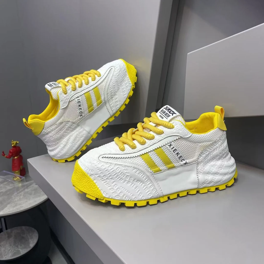 【皮鞋码】夏季新款皮网拼接厚底时尚洋气款百搭男士舒适潮流潮鞋xk