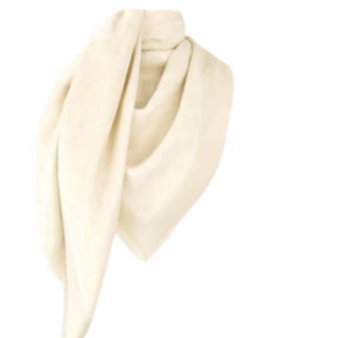 全新未使用 LouisVuitton/路易威登 印花披肩白色/140*140/C00498