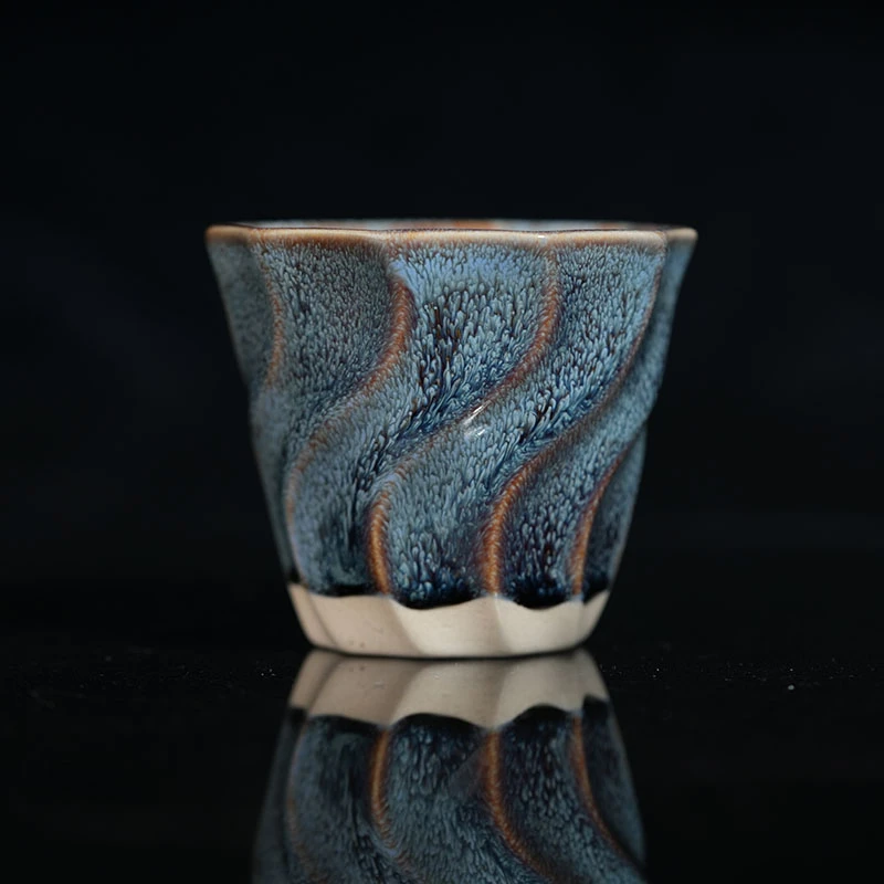 旋风盏 宜兴原矿全手工紫砂杯