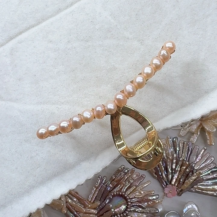 淡水珍珠发饰银S925镶嵌