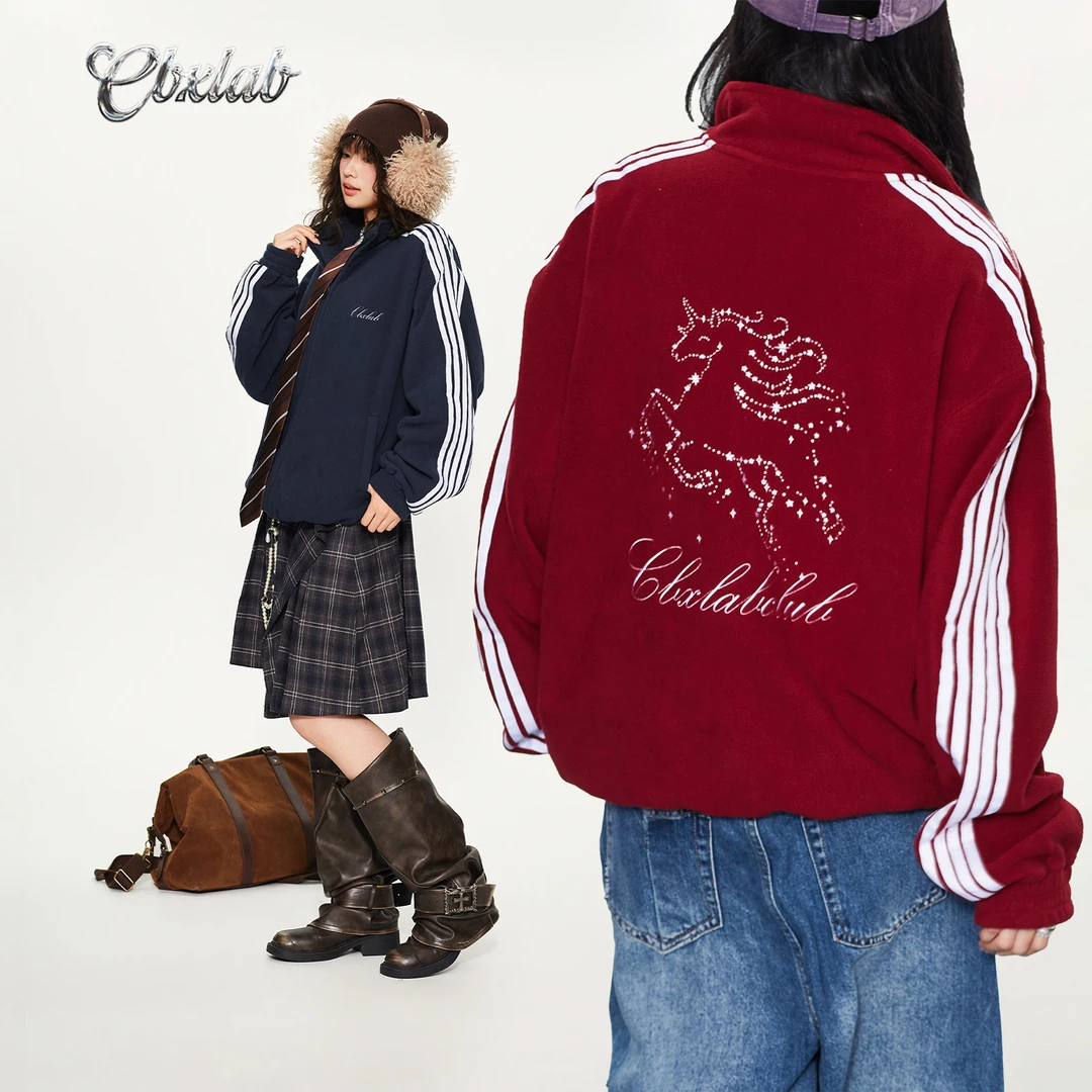 CBXLAB街舞潮牌【独角兽限定款】幻兽甜心摇粒绒外套长袖甜酷上衣