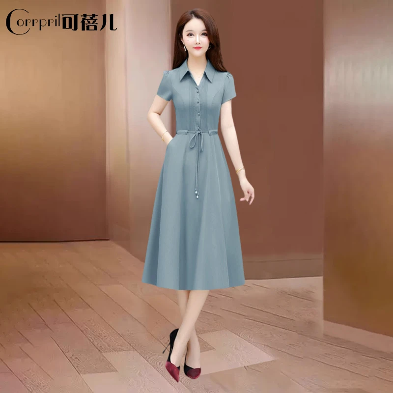 【可蓓儿】上档次广州十三行纱料连衣裙女2025新款今年流行夏季妈妈
