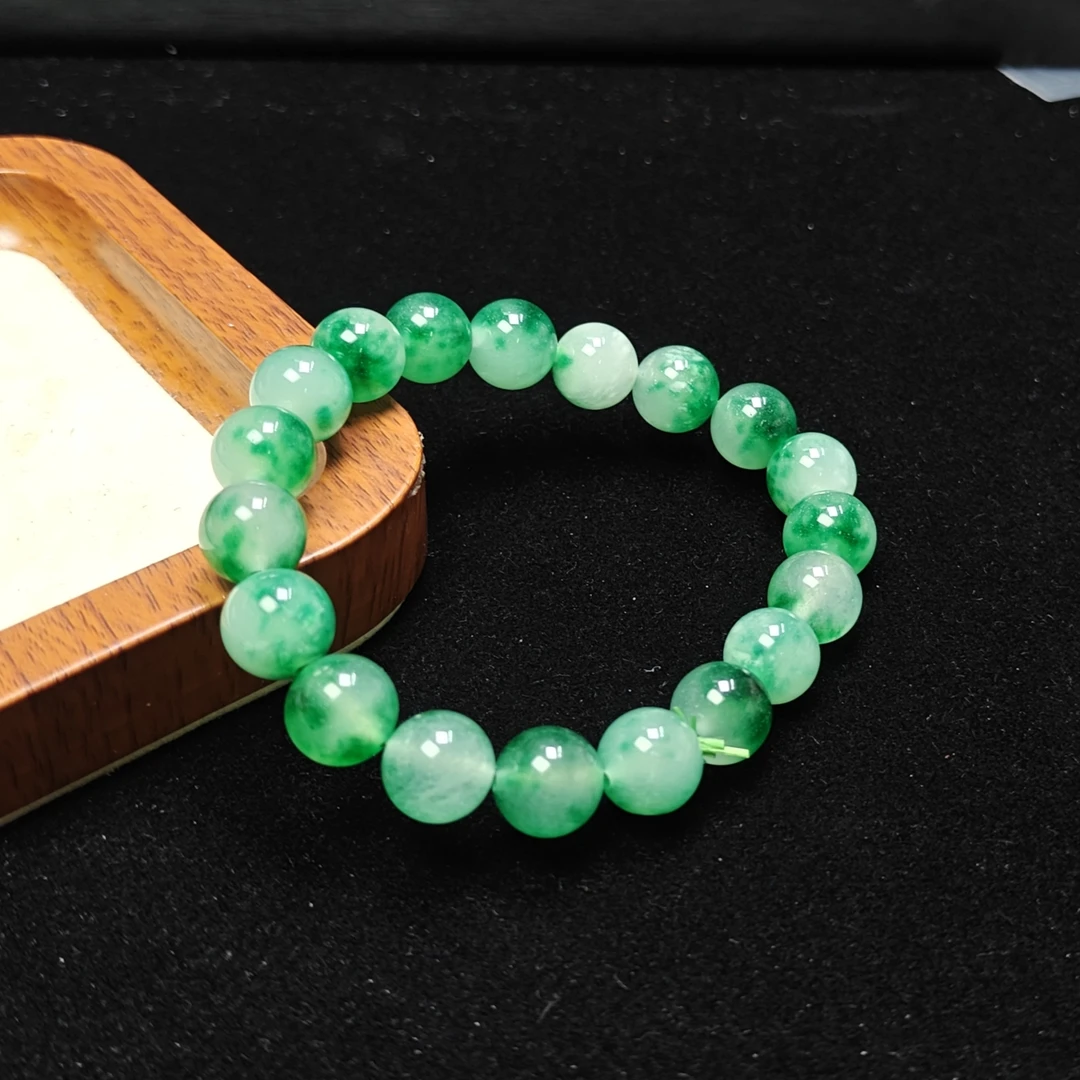 [停业清货]缅甸冰底绿飘花10m手串-140-多样性发一