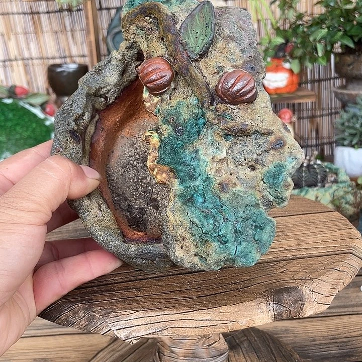 手工粗陶高温花盆