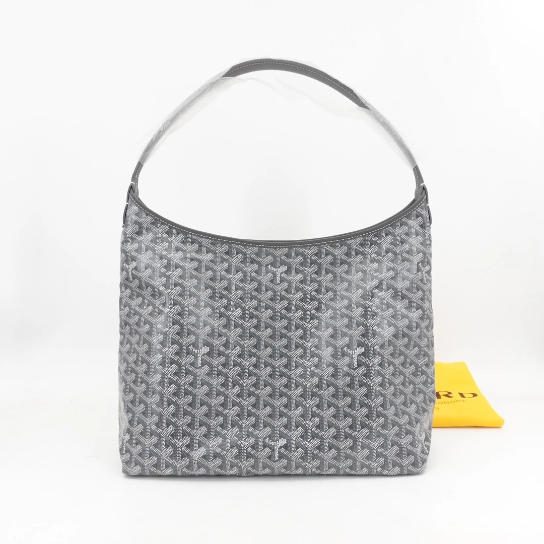 95新 Gaoy/戈雅 GGS戈雅hobo灰色银扣老花68180808