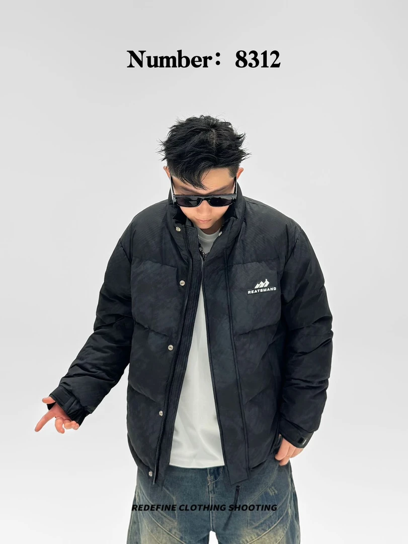 冬季休闲立领款加厚保暖防风防寒服外套8312