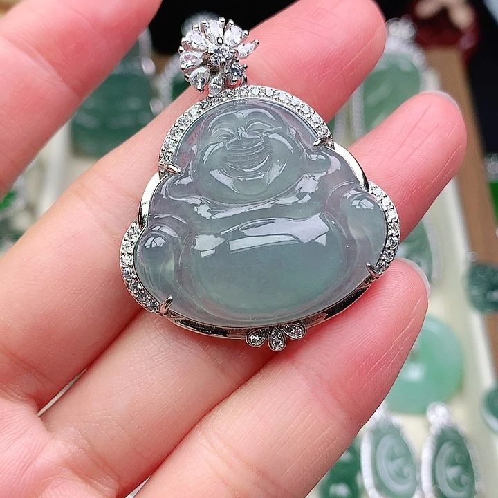 颈饰银S925镶嵌翡翠兰*?吊坠