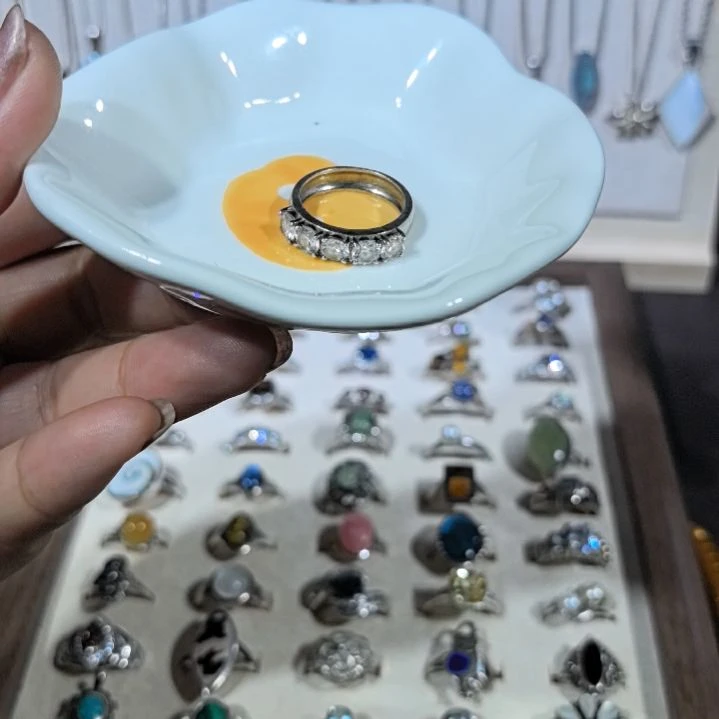 ?***情陶瓷戒指白水水