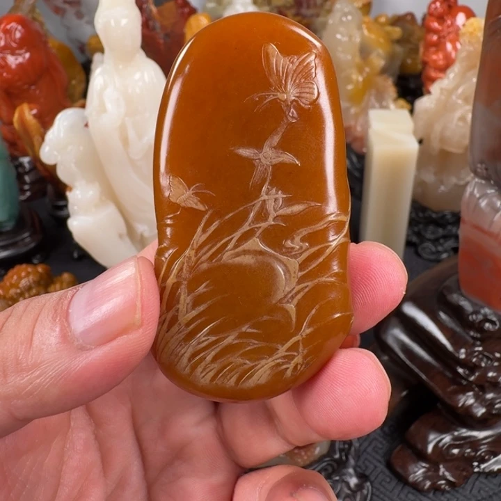 自***娱寿山石寿山石银包金