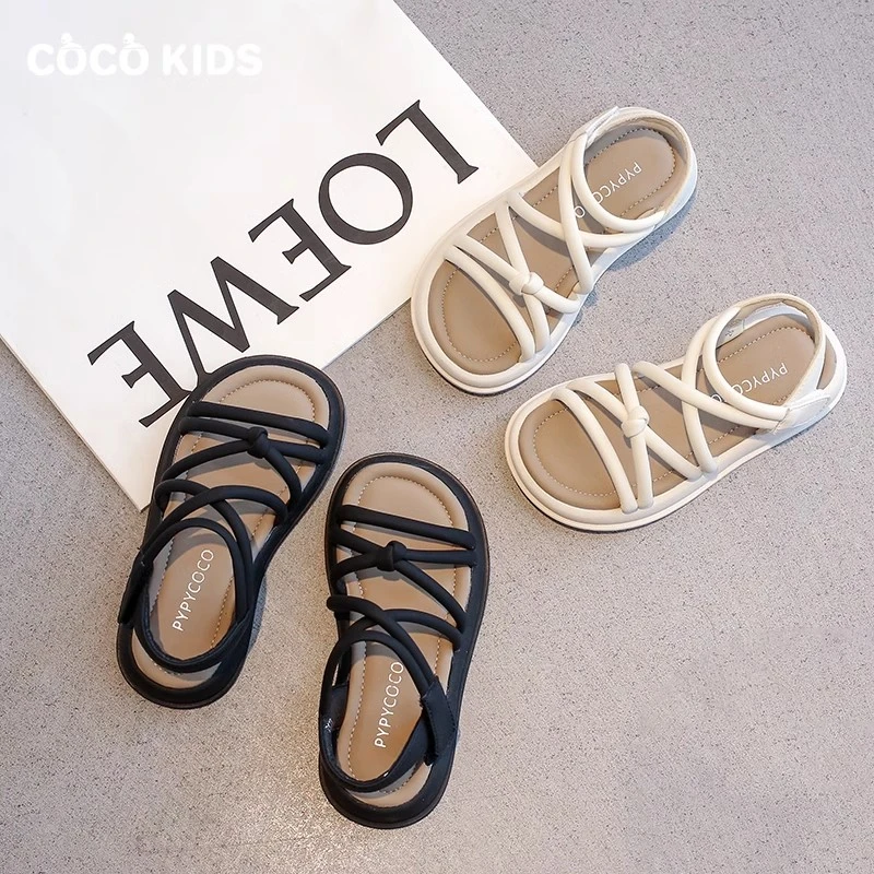 女童凉鞋儿童公主鞋子百搭凉拖2025夏季新款小女孩韩系沙滩罗马鞋