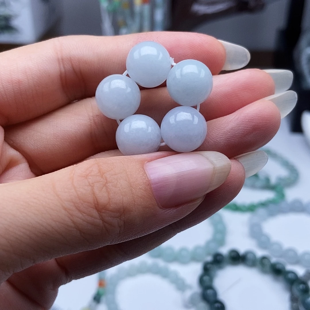 未镶嵌手链翡翠珠子11+（共5颗）